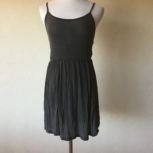 Brandy Melville Gray Black striped mini dress